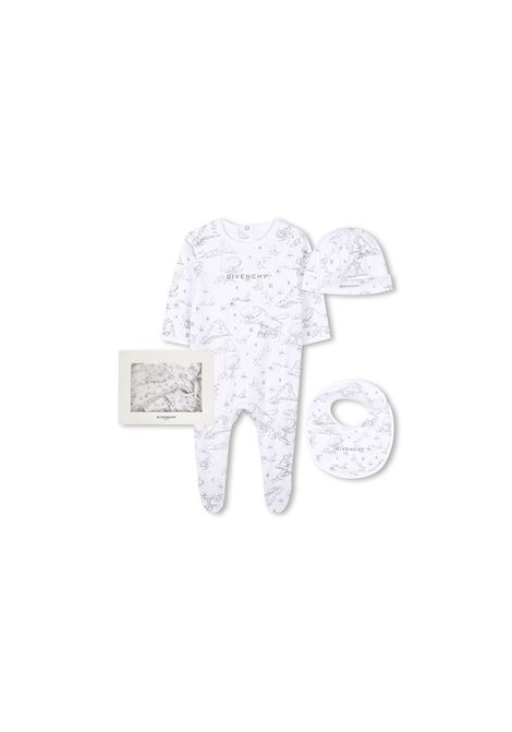 Set Pigiama, Bavaglino e Berretto Con Stampa GIVENCHY KIDS | H30613M01